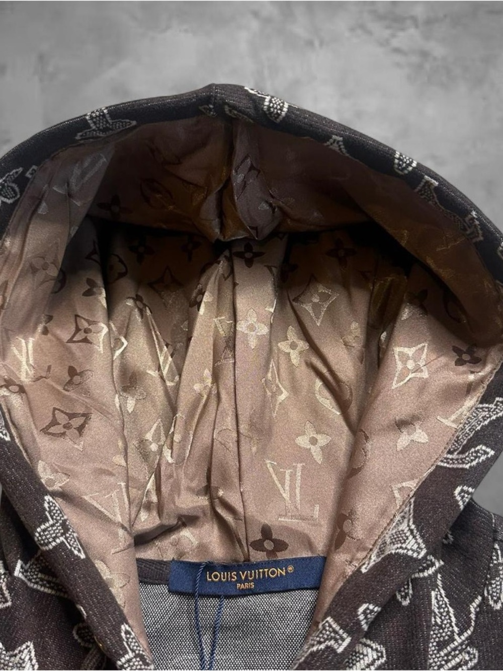 Louis Vuitton Brown & Beige Monogram Zip-Up Hoodie Size M - Picture 6 of 8